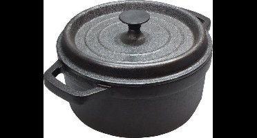 Cast Iron - Braadpan - Gietijzer - Met deksel - Ø20x9cm - Zwart