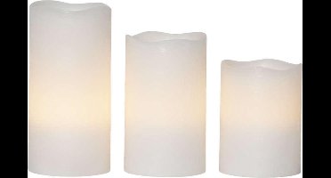 May Set van 3 Ledkaarsen (verschillende groottes) Wit