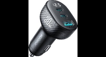 Pro Autolader met USB C en USB 3.0 - Snellader - Digitale Display - Carbon - Joyroom
