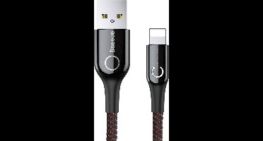 Smart Power Off USB A naar Lightning Kabel Geschikt voor Apple iPhone - Zwart