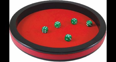 HOT Games dobbelspel dobbelpiste 34cm zwart MDF rood vilt speelgoed.