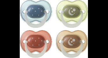 Tommee Tippee NightGlow gloeit in het donker fopspeen - 6-18 maanden - 4 stuks - orthodontische speen -100% BPA-vrij - nachtkleuren