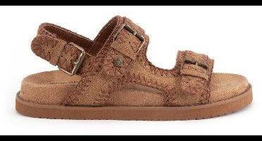 Warmbat Bolwara Suede Dames Sandalen - Cognac