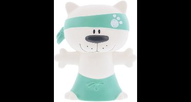 Spaarpot tijger ninja "Charly" wit-turquoise