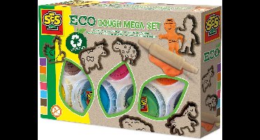 SES Creative - Eco Klei - Eco Mega Set met Tools (7x90g) - Vegan en Glutenvrij - Herbruikbaar - Uitwasbaar - Vanaf 2 jaar