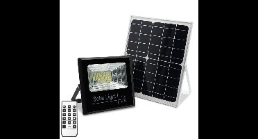 Solar wandlamp buiten 'Capital II' - Floodlight - Koud wit licht (6500K) - 1600 lumen - Met afstandsbediening - Schijnwerper met los zonnepaneel - Tuinverlichting op zonne-energie