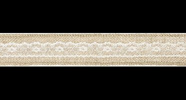 Kanten Jute lint | Middenstrook | 5 cm breed | 5 meter lang