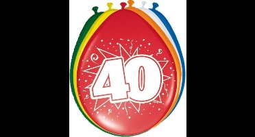 Folat Verjaardag leeftijd ballonnen 40 jaar - 16x - multi - 30 cm - feestartikelen/versieringen