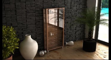 Houten vitrinekast Glazen vitrinekast Staande vitrinekast Lumo Maxi