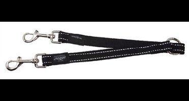 Rogz For Dogs Fanbelt Hondenriem Splitter - 20 mm x 33 cm - Zwart