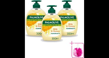 3 x Pamlolive Naturals - Handzeep - Melk & Honing - 300 ml - Bulkverpakking - Handzeep melk honing - Handverzorging