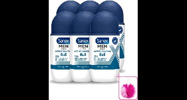 6 x Sanex Men – Deo Roll-on – Active Control – 53 ml - Bulkverpakking - Deodorant voor mannen - Zweetbehandeling