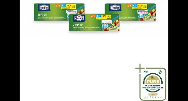 3 x Toppits – Zipper Multifunctionele Zakken – 1 Liter – 12 Zakjes - Wasstrips - Zipper Zakken - Voedsel Bewaren - Restjes Bewaren - Snacks - Marinade
