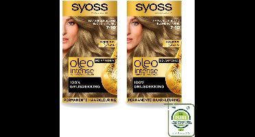 2 x SYOSS - Oleo Intense 7-10 - Haarverf - Permanente Haarkleuring - Natuurlijk blond - Langdurige Kleur - Grootverpakking - Natuurlijk Blond - Permanente Haarkleuring - Zonder Ammoniak - Grijsdekking - Haarkleur