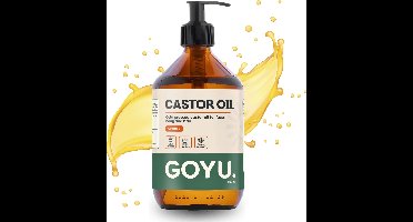 GOYU Castor olie 500 ml - 100% Puur & Biologisch – Koudgeperst – Ricinusolie voor Gezicht, Huid, Haar, Wimpers & Wenkbrauwen – Vegan