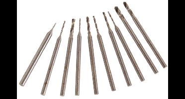 Velleman Precisieboorset, accessoireset voor multifunctioneel gereedschap, 10-delig, Ø 0.6-0.7-0.8-0.9-1.0-1.2-1.5-1.8-2.0-2.3 mm