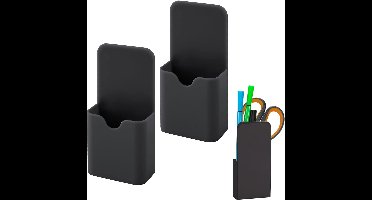 PULUZ - Magnetische potloodhouder - 2-pack magnetische potloodhouder opbergdoos - Kantoorartikelen - Geschikt voor koelkast - Whiteboard - Opbergkast (zwart)