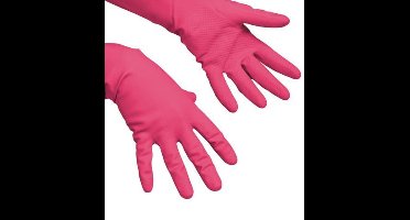 Multy Rubberen Handschoenen - Maat M - Schoonmaak handschoenen - Roze - 1 paar - Schoonmaken - Huishoudhandschoenen - Geschikt voor mensen met latex allergie.