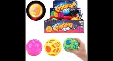 Bouncing ball 'Web' with light Ø10cm | XXL stuiterbal met web en lichteffecten