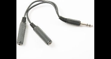 Transmedia 6,35mm Jack (m) - 2x 6,35mm Jack (v) stereo audio splitter kabel - 0,20 meter