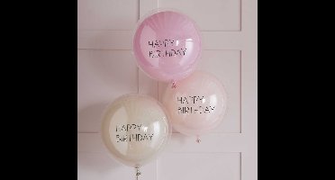 Ginger Ray - Ginger Ray - 3 Pink Double Layered Happy Birthday - 18 inch
