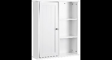 Hoppa! Hangkast met deur en 3 open vakken - wit - MDF