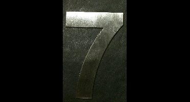 Inox huisnummer 7cm - cijfer 7