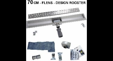 BWS Douchegoot RVS Met Flens 70 cm Uitneembaar Sifon Standaard Rooster