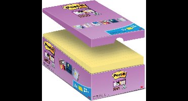 Value Pack: Post-it® Super Sticky Notes, Canary Yellow™, 76mm x 127 mm, 14 blokken + 2 GRATIS