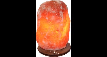 Himalaya Salt Dreams - Zoutlamp - Tafellamp - 4-6Kilo - 25cm Hoog - Houtenvoet