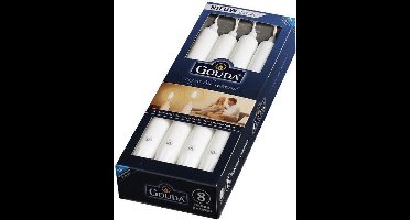 GOUDA Dinerkaars Gouda Kroonkaarsen 240/24 doos 8 wit (per 4 stuks)