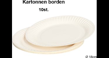 10 stuks Kartonnen borden Ø 18cm | Wegwerp servies | 10 stuks | Wit | Kartonnen borden | Ideaal voor een feestje of bij de barbecue!..