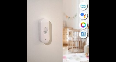 Slimme Zigbee temperatuursensor en luchtvochtigheid sensor - Werkt met Smart Life app - Wit