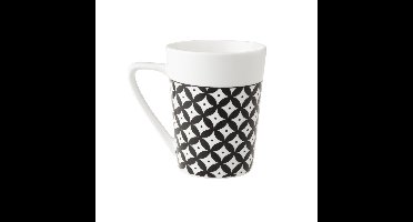 Dutch Rose Zwart/Wit Beker Rondje