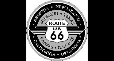 Route 66 Wandbord - Metaal - Ø 30 cm