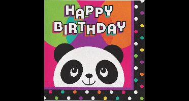 16 papieren panda verjaardag servetten - Feestdecoratievoorwerp