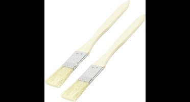 Sorex Invet kwastje/glaceer borstel van hout - 2x stuks - bak kwasten - voor in de keuken - bakken/braden/bbq/koken