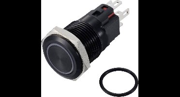 TRU COMPONENTS TC-12647448 Drukschakelaar 250 V/AC 3 A 1x uit/(aan) IP65 Rood Continu Aluminium (geëloxeerd) 1 stuk(s)