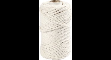 Macramé koord, L: 55 M, d 4 mm, off-white, 330 gr/ 1 rol