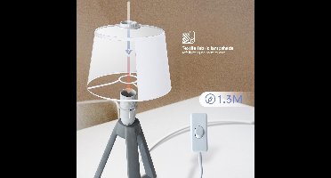 Aigostar Tafellamp Grijs - Keramiek - Lamp met kap - H31 cm