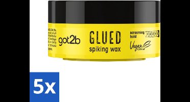 5 x Got2B - Spiking Wax - Glued - 75 ml - Spiking Wax - Extreme Hold - Styling Wax - Hair Styling - Wax Voor Haar