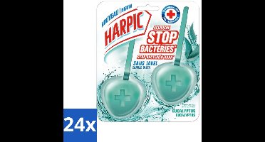 24 x Harpic - Toiletblok - Eucalyptus - Zonder Bleek - 2 Blokjes - Toilet Schoonmaak - Toiletblok - Kalk Verwijderaar - Eucalyptus Geur - Hygiënisch Toilet
