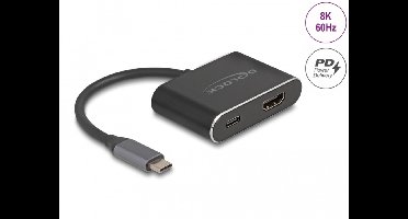 Delock USB Type-C™ Adapter to HDMI (DP Alt Mode) 8K with HDR and Power Delivery 100 W