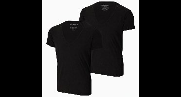 Bamboo Elements - T Shirt Heren - Diepe V Hals - Zwart - XL - 2 Pack - Slim Fit - Bamboe Ondershirt