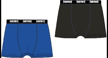 2 Pack Boxershorts - Fortnite - blauw - zwart - maat 152 cm / 12 jaar
