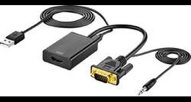 SpeaKa Professional AV Adapter [VGA, Jackplug - HDMI] 1920 x 1080 Pixel SP-VK/HD