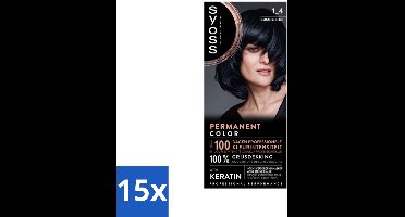 SYOSS - Coloration 1-4 Cosmic Blue - Haarverf - Grijsdekking - Vermindert Haarbreuk - Bulkverpakking - 15 stuks