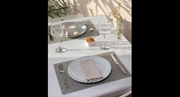 Placemats Set van 4 – Tabac Grijs – 30x43 cm – Linnenlook – Afwasbaar – Onderlegger & Tafeldecoratie
