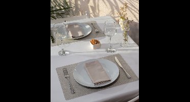 Placemats Set van 4 – Tabac Donkergrijs (Soul) – 30x43 cm – Linnenlook – Afwasbaar – Onderlegger & Tafeldecoratie