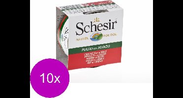 10x Schesir Hondenvoer Kipfilet en Rundvlees in Gelei 150 gr